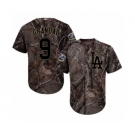 Men's Majestic Los Angeles Dodgers #9 Yasmani Grandal Authentic Camo Realtree Collection Flex Base 2018 World Series MLB Jersey