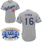 mlb Los Angels Dodgers #16 Ethier Grey(50th Patch)