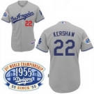 mlb Los Angels Dodgers #22 Kershaw grey(50th Patch)