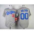 mlb jerseys los angeles dodgers #00 wilson grey[2014 new]