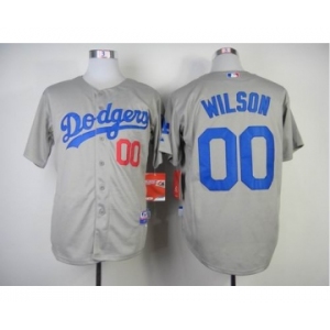 mlb jerseys los angeles dodgers #00 wilson grey[2014 new]