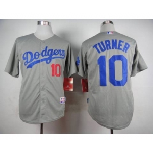 mlb jerseys los angeles dodgers #10 turner grey