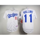 mlb jerseys los angeles dodgers #11 rollins white