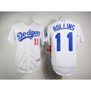 mlb jerseys los angeles dodgers #11 rollins white