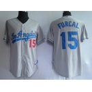 mlb jerseys los angeles dodgers #15 furcal grey