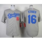 mlb jerseys los angeles dodgers #16 ethler grey[2014 new]