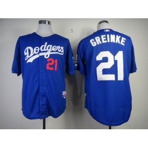 mlb jerseys los angeles dodgers #21 greinke blue[cool base]