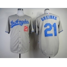 mlb jerseys los angeles dodgers #21 greinke grey[cool base]