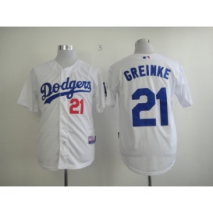 mlb jerseys los angeles dodgers #21 greinke white