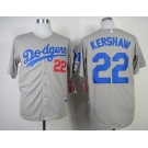 mlb jerseys los angeles dodgers #22 kershaw grey[2014 new]