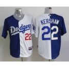 mlb jerseys los angeles dodgers #22 kershaw white-blue[split]