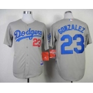 mlb jerseys los angeles dodgers #23 gonzalez grey[2014 new]