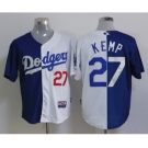 mlb jerseys los angeles dodgers #27 kemp white-blue[split]