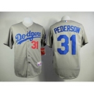 mlb jerseys los angeles dodgers #31 pederson grey