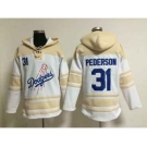 mlb jerseys los angeles dodgers #31 pederson white[pullover hooded sweatshirt]