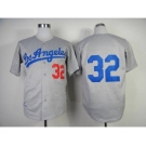 mlb jerseys los angeles dodgers #32 koufax grey 1963 m&n