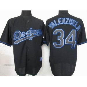 mlb jerseys los angeles dodgers #34 valenzuela black fashion