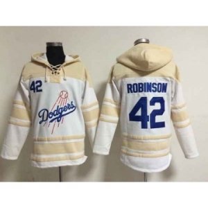 mlb jerseys los angeles dodgers #42 robinson white[pullover hooded sweatshirt]