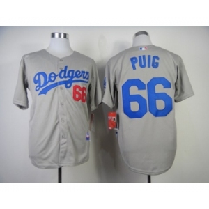 mlb jerseys los angeles dodgers #66 puig grey[new]