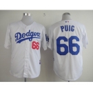 mlb jerseys los angeles dodgers #66 puig white[cool base]