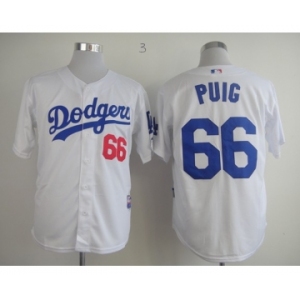 mlb jerseys los angeles dodgers #66 puig white[cool base]