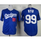 mlb jerseys los angeles dodgers #99 ryu blue[ryu]