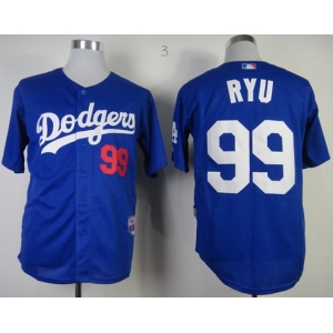 mlb jerseys los angeles dodgers #99 ryu blue[ryu]