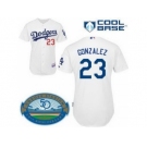 mlb los angeles dodgers #23 gonzalez white[cool base 50th anniversary]