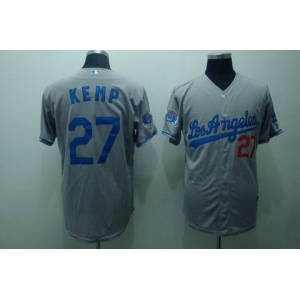 mlb los angeles dodgers #27 kemp grey(cool base)