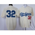 mlb los angeles dodgers #32 koufax cream m&n