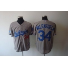 mlb los angeles dodgers #34 valenzuela grey(cool base)