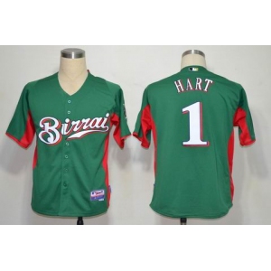 MLB Jerseys Milwaukee Brewers 1# Hart Green