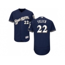 Men Milwaukee Brewers #22 Christian Yelich Navy Blue Flexbase Authentic Collection Stitched MLB Jersey