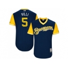 Men's 2017 Little League World Series Brewers #5 Jonathan Villar Villi Navy Jersey