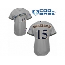 Men's Majestic Milwaukee Brewers #15 Will Middlebrooks Authentic Grey Road Cool Base MLB Jersey