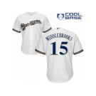 Men's Majestic Milwaukee Brewers #15 Will Middlebrooks Replica White Home Cool Base MLB Jersey