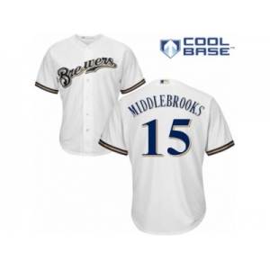 Men's Majestic Milwaukee Brewers #15 Will Middlebrooks Replica White Home Cool Base MLB Jersey