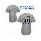 Men's Majestic Milwaukee Brewers #39 Chris Capuano Authentic Grey Road Cool Base MLB Jersey