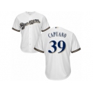 Men's Majestic Milwaukee Brewers #39 Chris Capuano Replica White Home Cool Base MLB Jersey