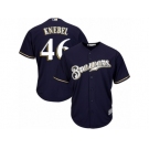 Men's Majestic Milwaukee Brewers #46 Corey Knebel Replica Navy Blue Alternate Cool Base MLB Jerseyey