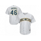 Men's Majestic Milwaukee Brewers #46 Corey Knebel Replica White Alternate Cool Base MLB Jersey