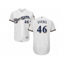 Men's Majestic Milwaukee Brewers #46 Corey Knebel White Flexbase Authentic Collection MLB Jersey