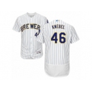 Men's Majestic Milwaukee Brewers #46 Corey Knebel White Royal Flexbase Authentic Collection MLB Jersey