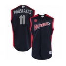 Men's Milwaukee Brewers #11 Mike Moustakas Authentic Navy Blue National League 2019 Baseball All-Star Jersey