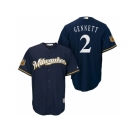 Men's Milwaukee Brewers #2 Scooter Gennett 2017 Spring Training Cool Base Stitched MLB Jersey