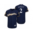 Men's Milwaukee Brewers #2 Scooter Gennett 2017 Spring Training Flex Base Authentic Collection Stitched Baseball Jersey