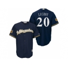 Men's Milwaukee Brewers #20 Jonathan Lucroy 2017 Spring Training Cool Base Stitched MLB Jersey