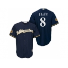 Men's Milwaukee Brewers #8 Ryan Braun 2017 Spring Training Cool Base Stitched MLB Jersey