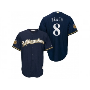 Men's Milwaukee Brewers #8 Ryan Braun 2017 Spring Training Cool Base Stitched MLB Jersey