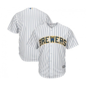 Men's Milwaukee Brewers Black Majestic White Cool Base Team Jersey